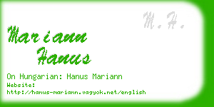 mariann hanus business card